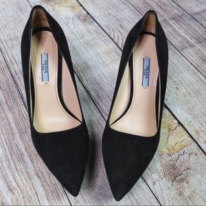 Prada Suede Pointed Toe Island Platform Pump Sz 11